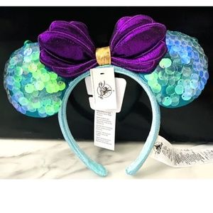 NWT Disney Little Mermaid Ariel Dinglehopper Minnie Bow Ears Headband